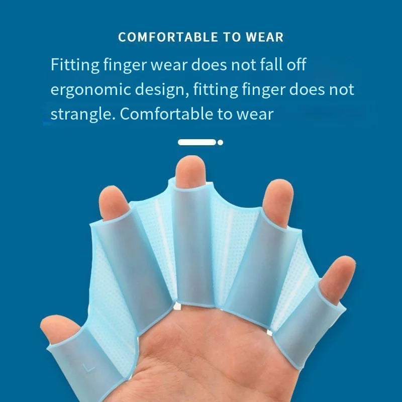 Silicone Swimming Fins Flipper Men Women Child Swim Pool Sport Professional Training Finger Hand Webbed Gloves Paddles Equipment