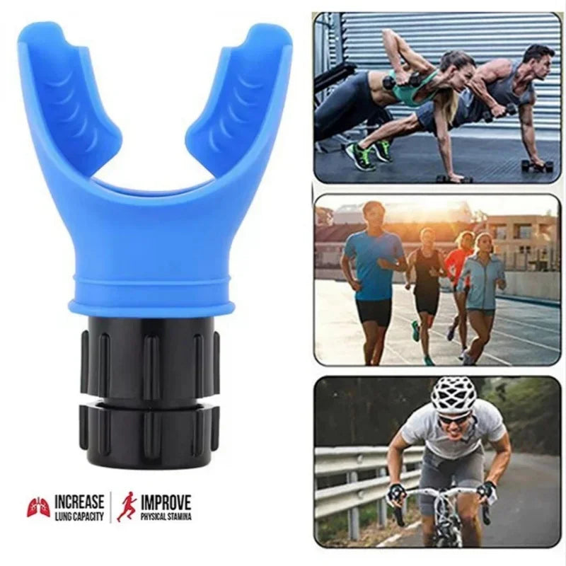 Entrenador de respiración negro, flexor pulmonar, ejercitador de fitness duradero que aumenta la capacidad pulmonar.Breath Adjustable Levels Respiratory