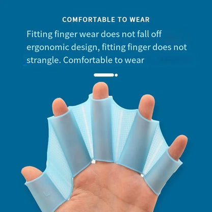 Silicone Swimming Fins Flipper Men Women Child Swim Pool Sport Professional Training Finger Hand Webbed Gloves Paddles Equipment