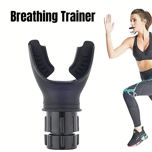 Entrenador de respiración negro, flexor pulmonar, ejercitador de fitness duradero que aumenta la capacidad pulmonar.Breath Adjustable Levels Respiratory