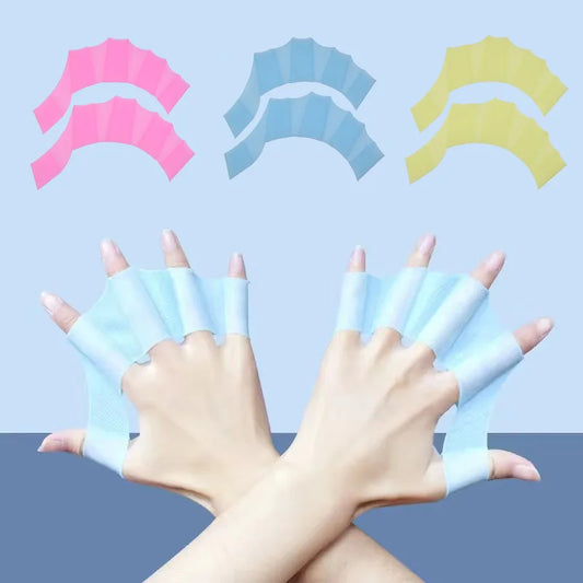 Silicone Swimming Fins Flipper Men Women Child Swim Pool Sport Professional Training Finger Hand Webbed Gloves Paddles Equipment