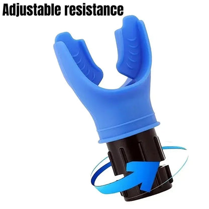 Entrenador de respiración negro, flexor pulmonar, ejercitador de fitness duradero que aumenta la capacidad pulmonar.Breath Adjustable Levels Respiratory